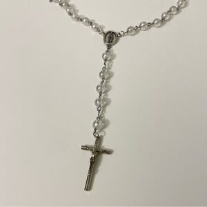 Vintage Crucifix Catholic Jesus Christian Cross Pendant Rosary Necklace